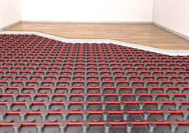 detail of heater floor panel and wood parquet 3d rendering image